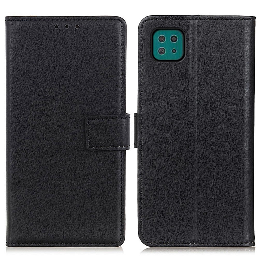 Fuld Beskyttelse Magnetisk Lås Design Læder Mobiltelefon Pung Stander Etui til Samsung Galaxy A22 5G (EU-version)