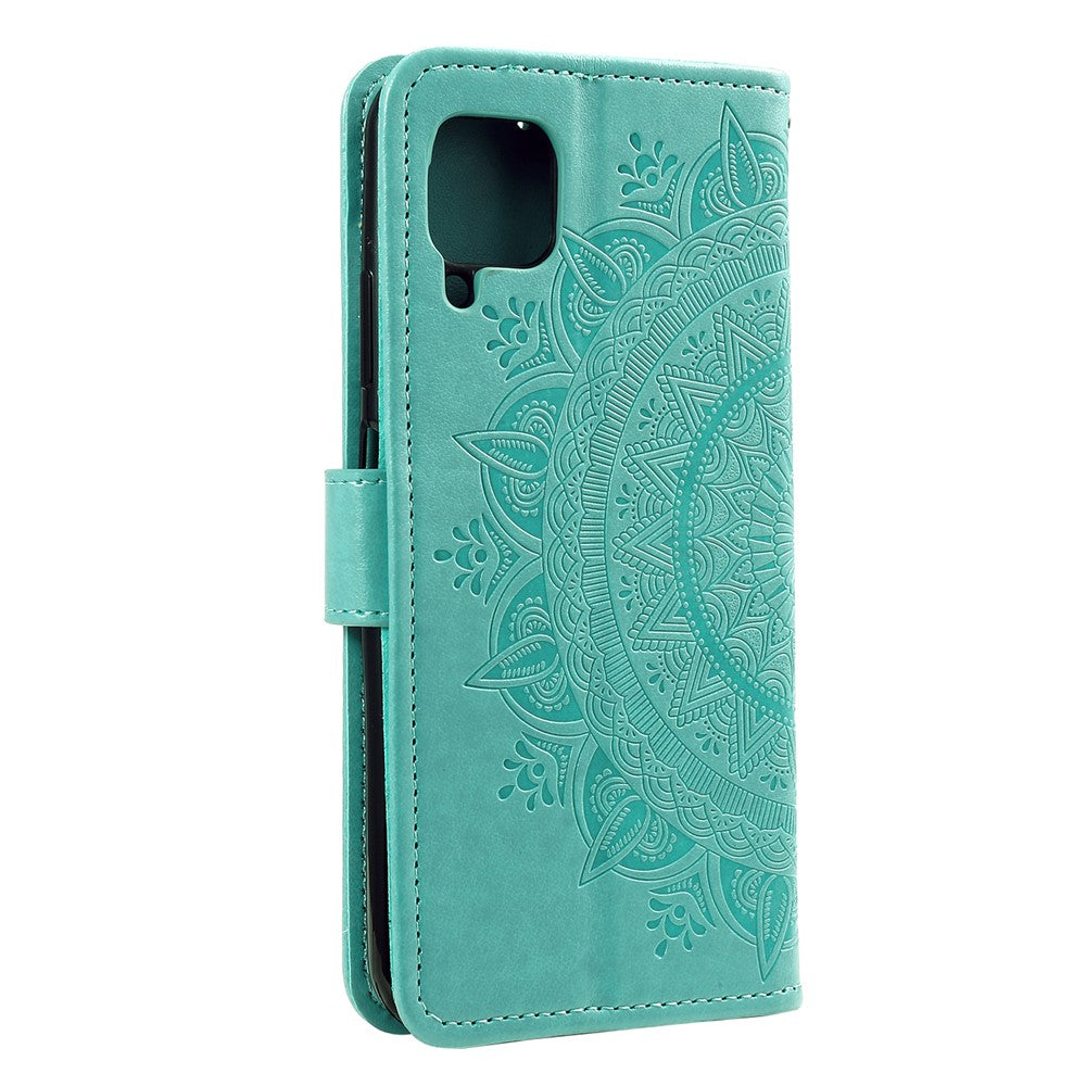 Præget Mandala Blomst Pung Læder Etui til Samsung Galaxy A22 4G (EU Version)