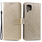 Præget Mandala Blomst Pung Læder Etui til Samsung Galaxy A22 4G (EU Version)