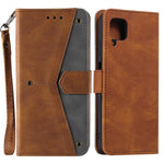 Splicing Stitching Skin-touch PU Leather Case Stand Protector Cover for Samsung Galaxy A22 4G (EU Version)