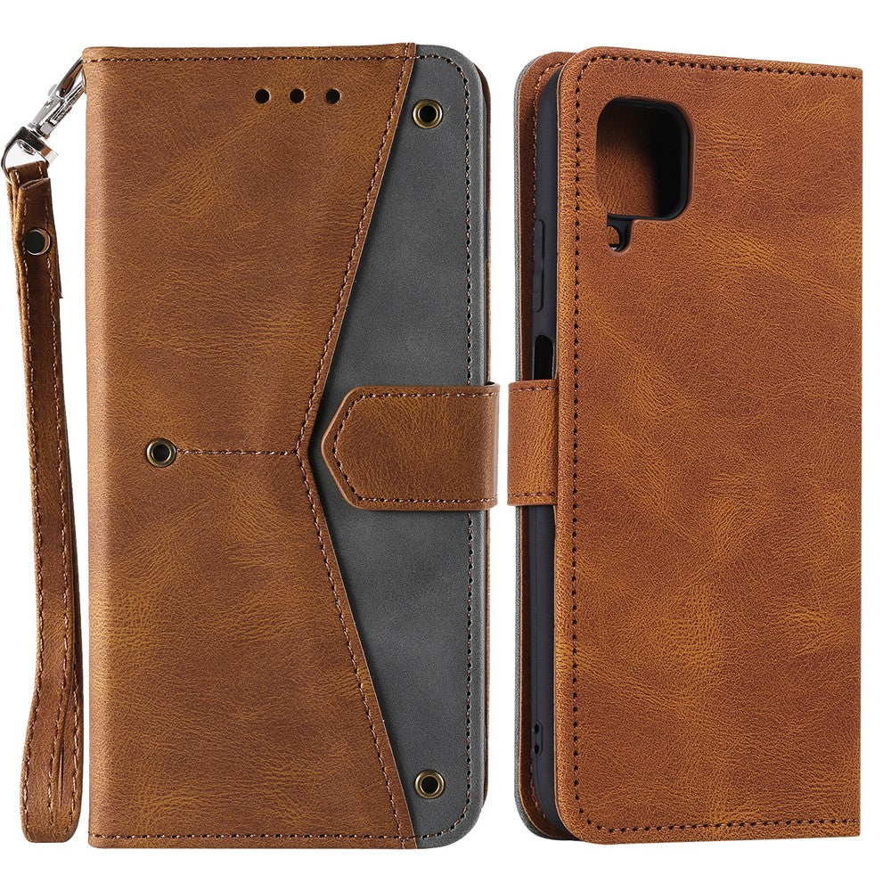 Splicing Stitching Skin-touch PU Leather Case Stand Protector Cover for Samsung Galaxy A22 4G (EU Version)