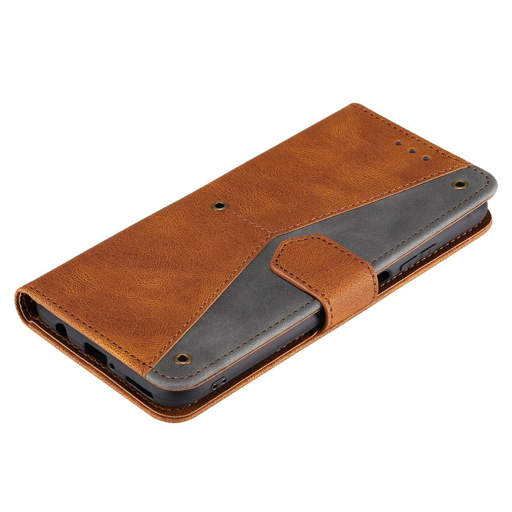 Splicing Stitching Skin-touch PU Leather Case Stand Protector Cover for Samsung Galaxy A22 4G (EU Version)