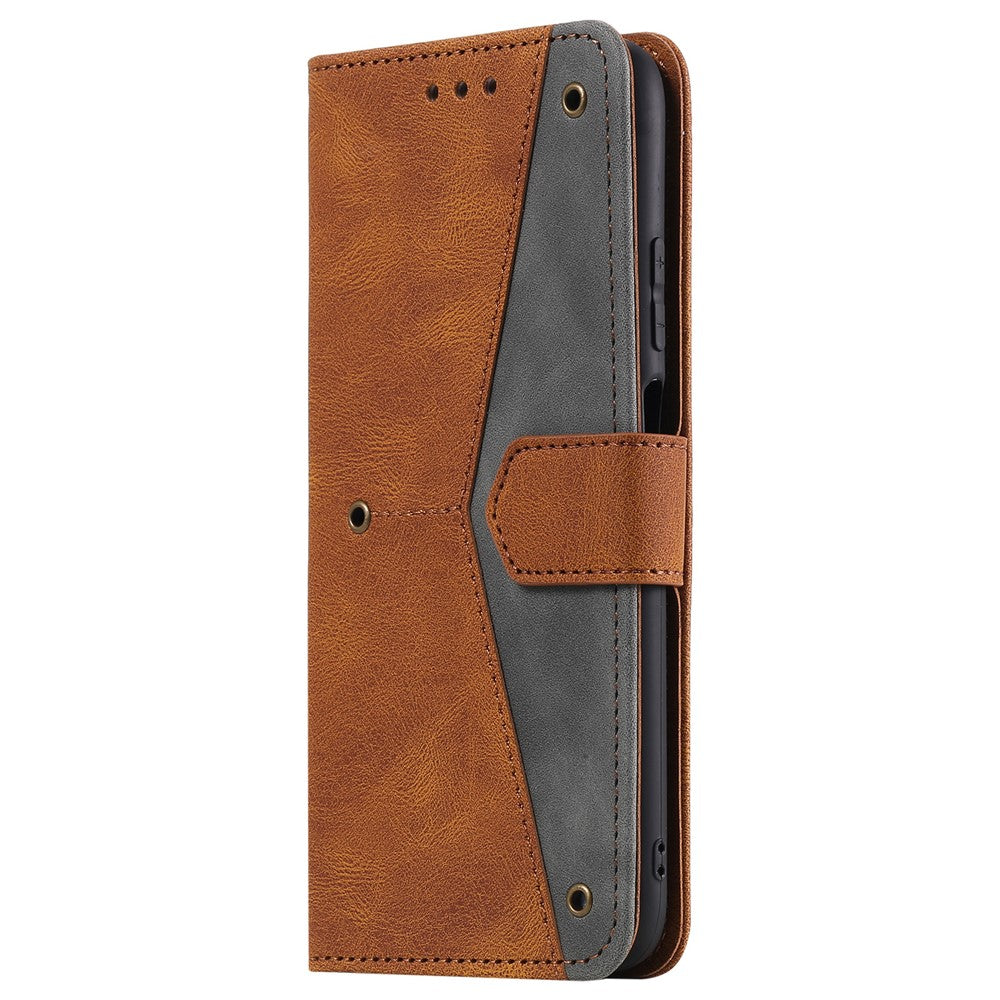 Splicing Stitching Skin-touch PU Leather Case Stand Protector Cover for Samsung Galaxy A22 4G (EU Version)