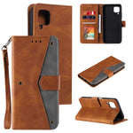 Splicing Stitching Skin-touch PU Leather Case Stand Protector Cover for Samsung Galaxy A22 4G (EU Version)