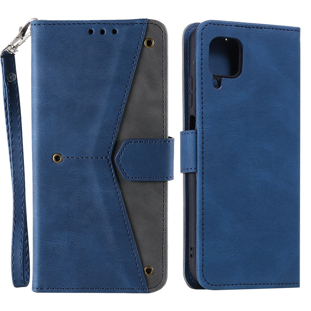 Splicing Stitching Skin-touch PU Leather Case Stand Protector Cover for Samsung Galaxy A22 4G (EU Version)