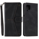 Splicing Stitching Skin-touch PU Leather Case Stand Protector Cover for Samsung Galaxy A22 4G (EU Version)