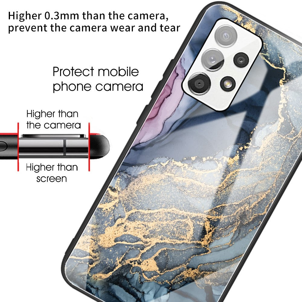 Shockproof Marble Pattern Tempered Glass + TPU Phone Case for Samsung Galaxy A32 4G (EU Version)