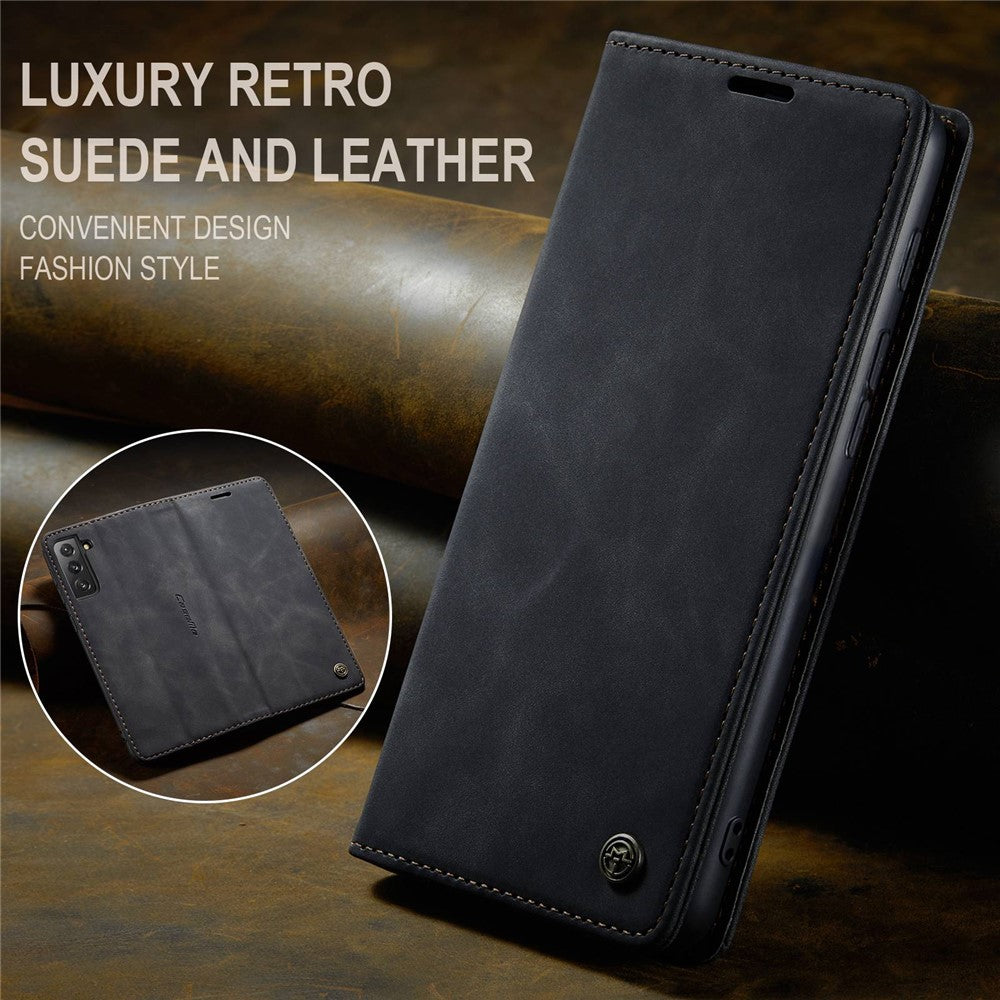 CASEME 013-serien til Samsung Galaxy S21 FE Pung Stander Cover Automatisk Sugefunktion Læder Etui