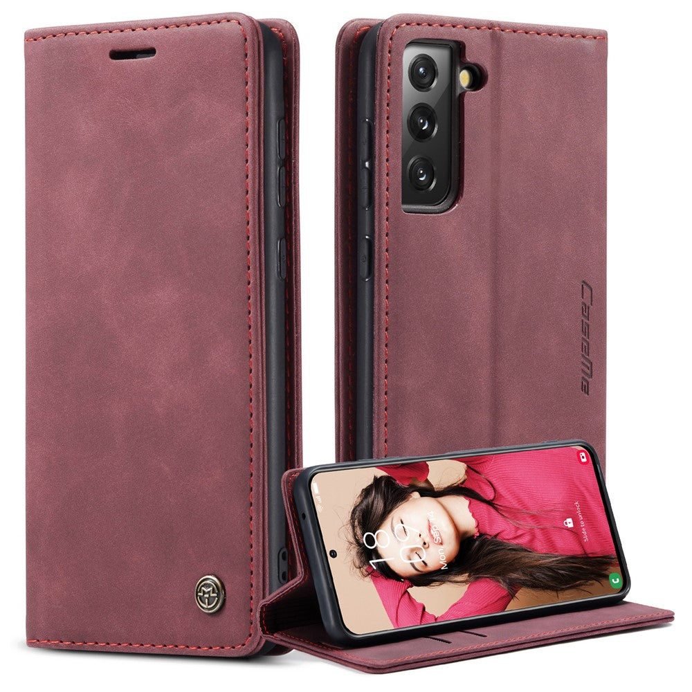 CASEME 013-serien til Samsung Galaxy S21 FE Pung Stander Cover Automatisk Sugefunktion Læder Etui