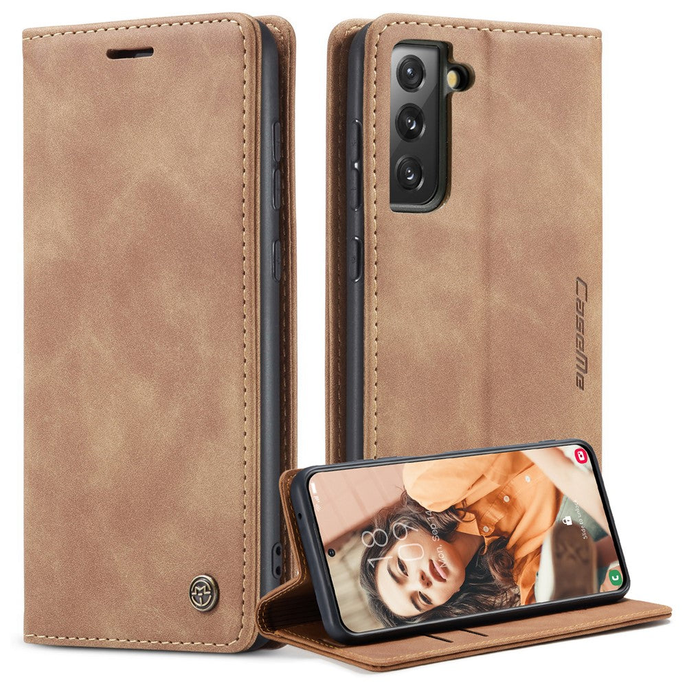 CASEME 013-serien til Samsung Galaxy S21 FE Pung Stander Cover Automatisk Sugefunktion Læder Etui