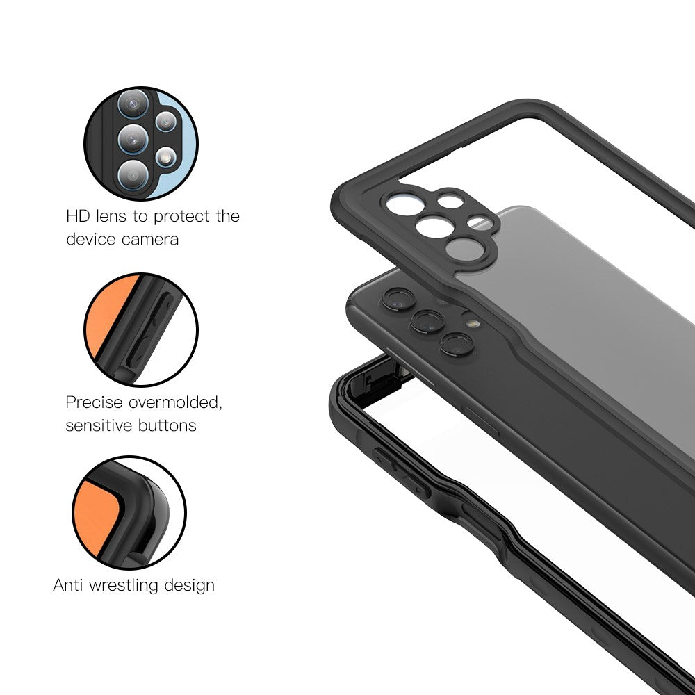 SHELLBOX Vandtæt Full Body Cover IP68 Vandtæt Telefoncover [Understøtter Fingeraftryksoplåsning] til Samsung Galaxy A32 5G/M32 5G