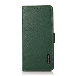 KHAZNEH Litchi Texture RFID Blocking Shockproof Leather Case Wallet Stand Cover for Samsung Galaxy A32 4G (EU Version)