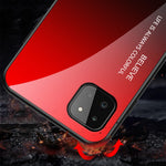 Well-Protected Anti-Scratch Tempered Glass Color Gradient Design Cell Phone Back Case for Samsung Galaxy A22 5G (EU Version)
