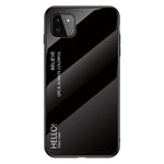 Well-Protected Anti-Scratch Tempered Glass Color Gradient Design Cell Phone Back Case for Samsung Galaxy A22 5G (EU Version)