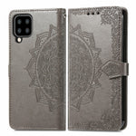 Embossed Mandala Flower PU Leather Case Stand Wallet for Samsung Galaxy A22 4G (EU Version)