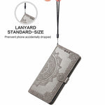 Embossed Mandala Flower PU Leather Case Stand Wallet for Samsung Galaxy A22 4G (EU Version)