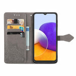 Embossed Mandala Flower PU Leather Case Stand Wallet for Samsung Galaxy A22 4G (EU Version)