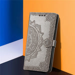Embossed Mandala Flower PU Leather Case Stand Wallet for Samsung Galaxy A22 4G (EU Version)