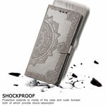 Embossed Mandala Flower PU Leather Case Stand Wallet for Samsung Galaxy A22 4G (EU Version)