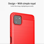 MOFI Godt Beskyttet Børstet Kulfiberdesign Blødt TPU Cover til Samsung Galaxy A22 5G (EU Version)