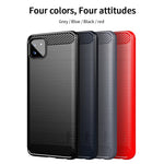 MOFI Godt Beskyttet Børstet Kulfiberdesign Blødt TPU Cover til Samsung Galaxy A22 5G (EU Version)
