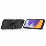 Cool Guard 2-i-1 Ring Holder Støtteben PC TPU Hybrid Cover til Samsung Galaxy A22 5G (EU Version)