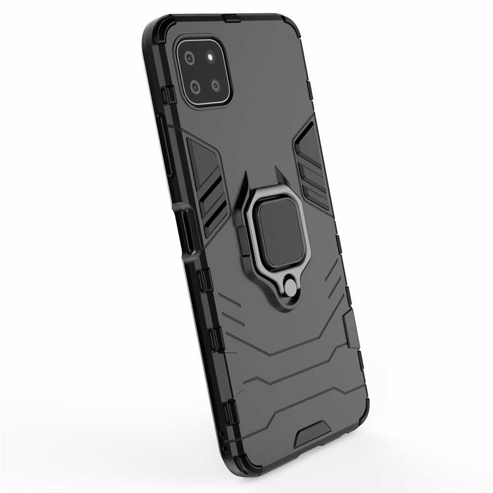 Cool Guard 2-i-1 Ring Holder Støtteben PC TPU Hybrid Cover til Samsung Galaxy A22 5G (EU Version)