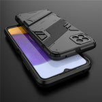 Foldable Kickstand PC + TPU Hybrid Phone Cover Back Case for Samsung Galaxy A22 5G (EU Version)