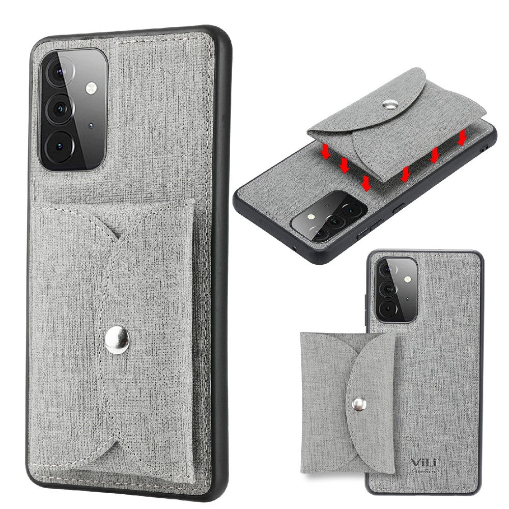 VILI T Series Magnetic-Absorption Wallet Shockproof Leather Cell Phone Case Shell for Samsung Galaxy A72 4G/5G