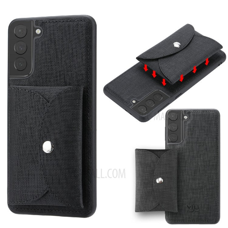 VILI T Series Magnetic Absorption Wallet Design Anti-Fall Leather Mobile Phone Case Cover for Samsung Galaxy S21 5G/4G
