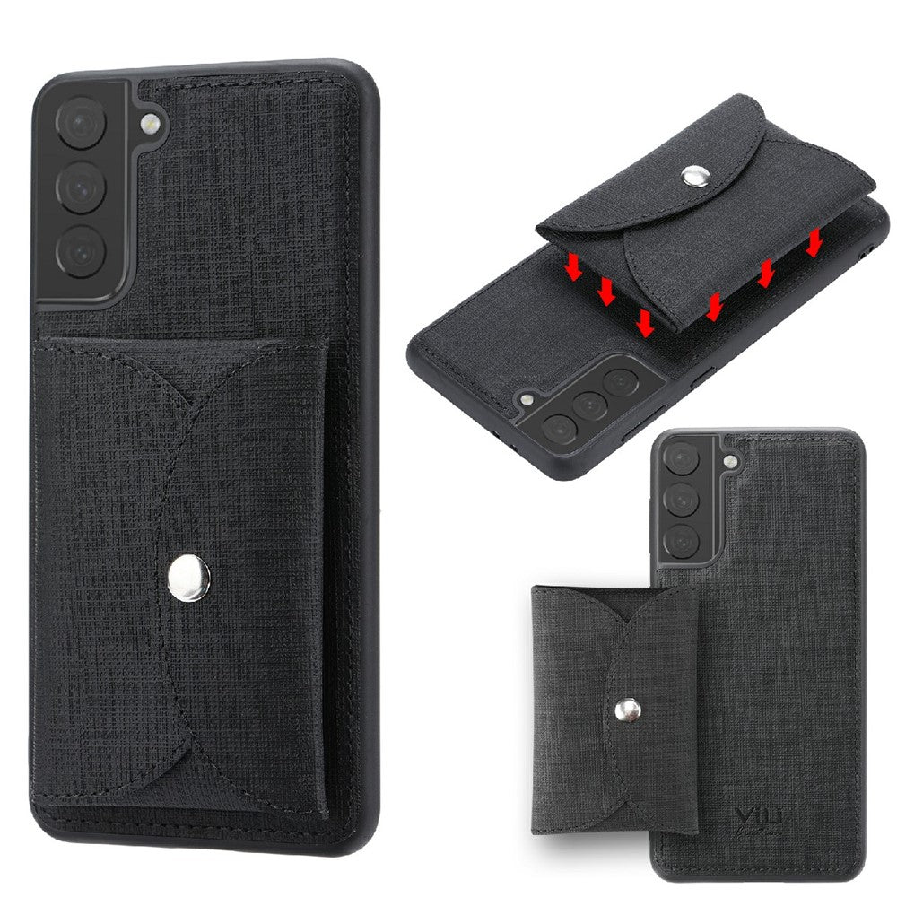 VILI T Series TPU+PU Leather Phone Case Protector with Detachable Wallet for Samsung Galaxy S21+ 5G