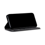 Jeans Stoftekstur Læder Telefoncover Pung Stativcover til Samsung Galaxy A22 5G (EU Version)
