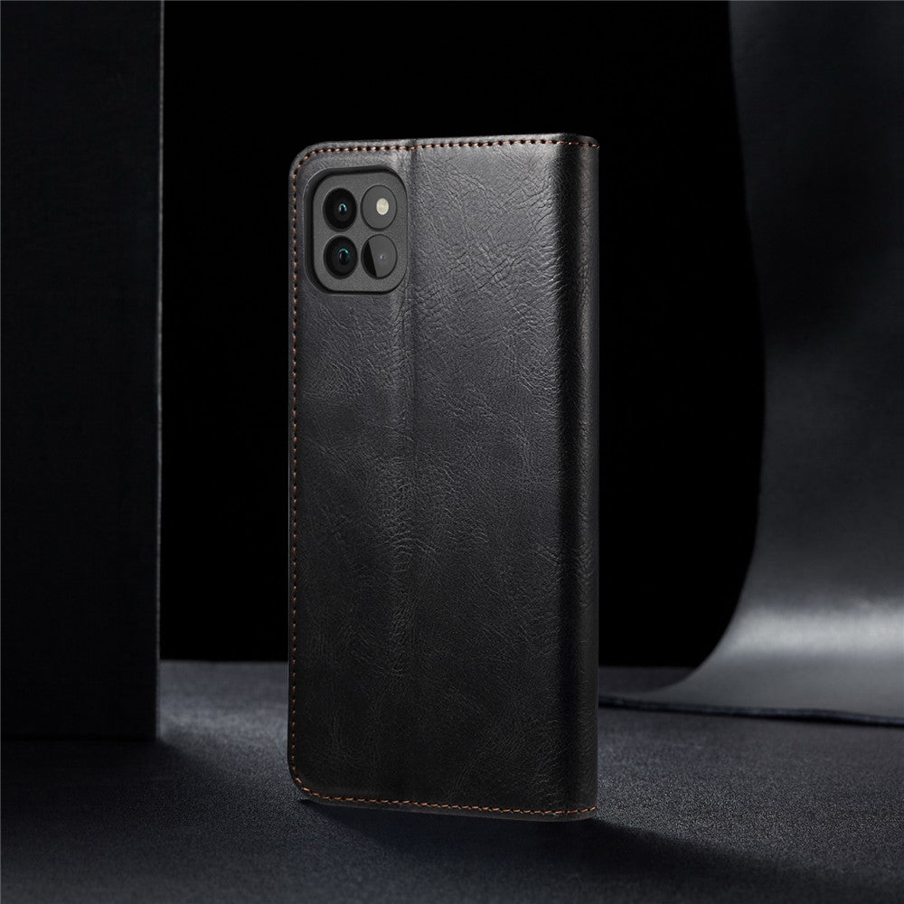 Waxy Crazy Horse Texture Protector Case TPU + PU Leather Cover for Samsung Galaxy A22 5G (EU Version)