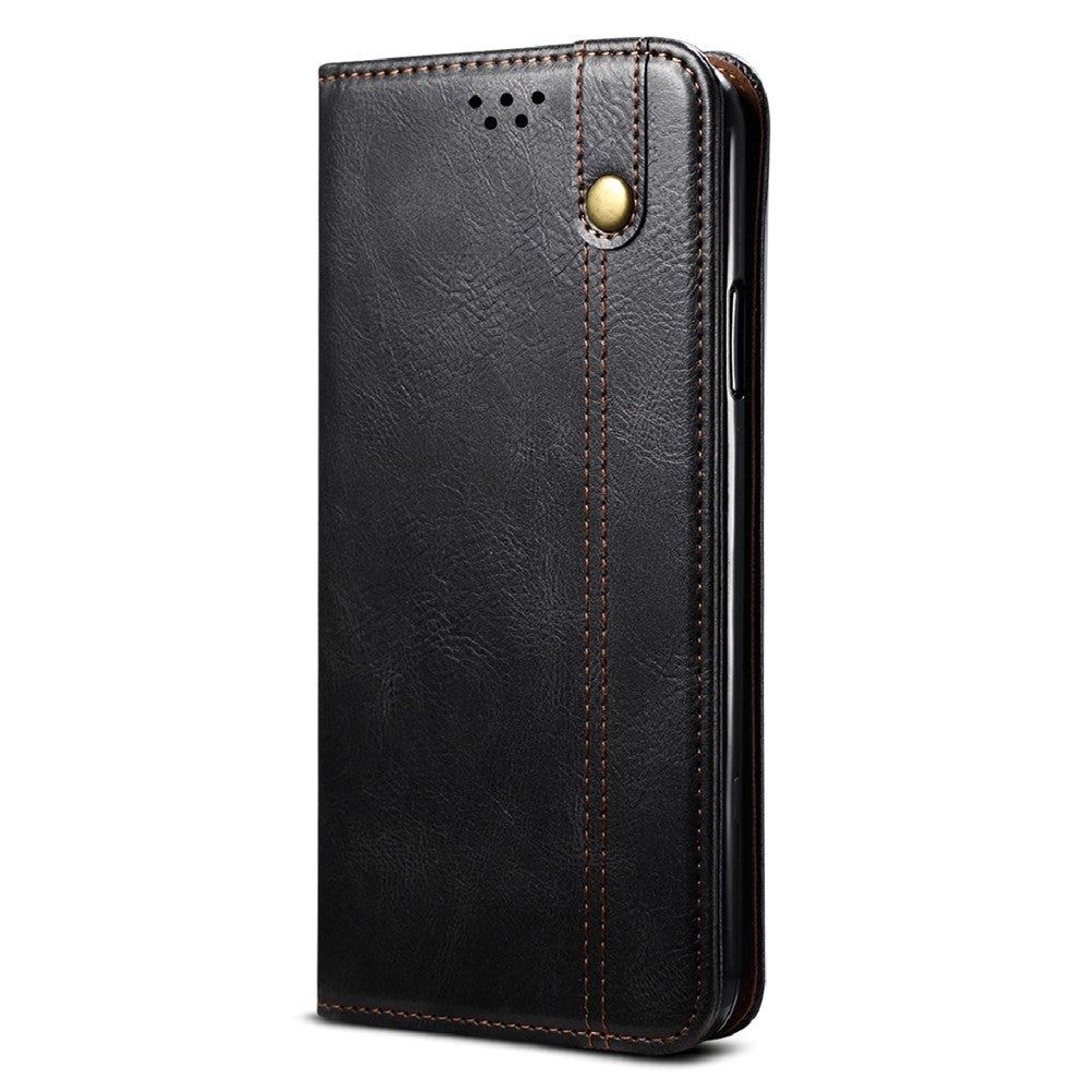 Waxy Crazy Horse Texture Protector Case TPU + PU Leather Cover for Samsung Galaxy A22 5G (EU Version)