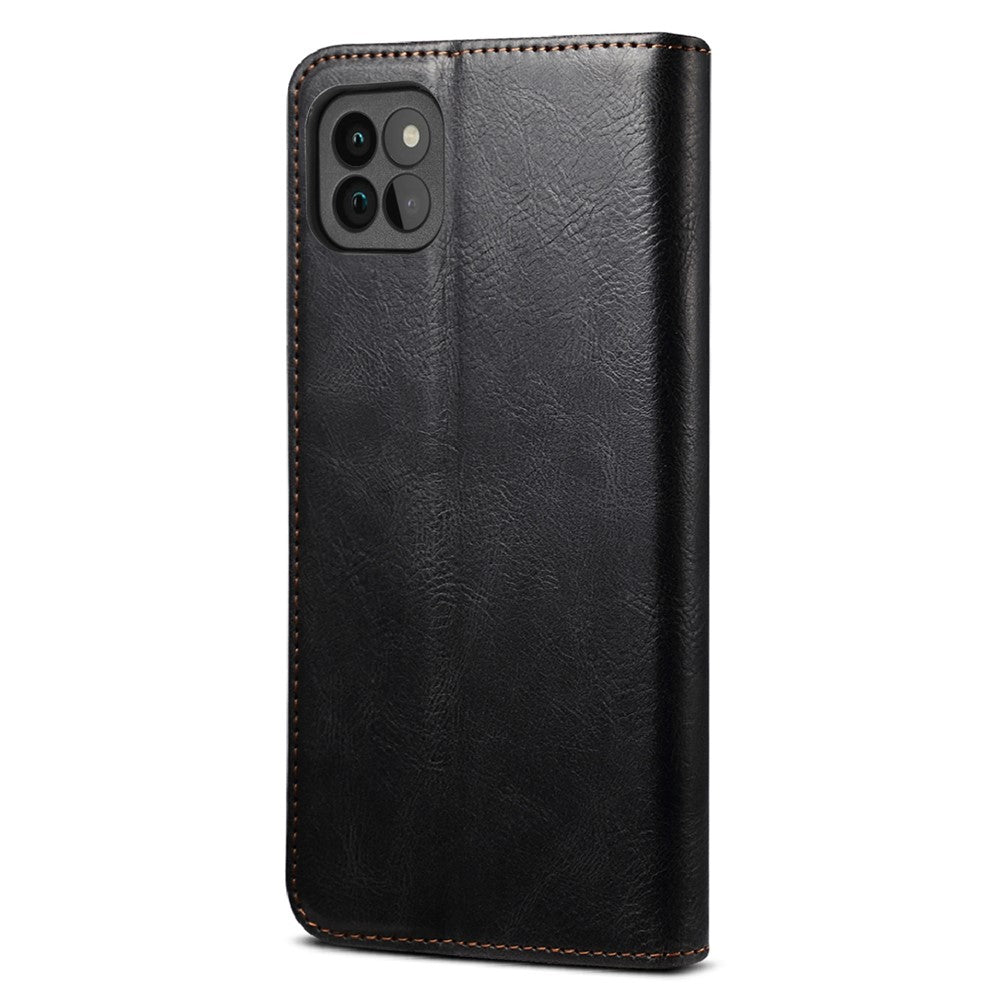 Waxy Crazy Horse Texture Protector Case TPU + PU Leather Cover for Samsung Galaxy A22 5G (EU Version)