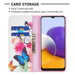 Auto-absorbed Pattern Printing PU Leather Case Cover with Wallet Stand Design for Samsung Galaxy A22 5G (EU Version)