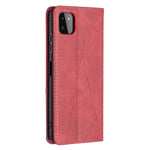Geometrisk mønster-stå-lædercover med kortholder til Samsung Galaxy A22 5G (EU-version)