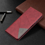 Geometrisk mønster-stå-lædercover med kortholder til Samsung Galaxy A22 5G (EU-version)