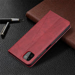 Geometrisk mønster-stå-lædercover med kortholder til Samsung Galaxy A22 5G (EU-version)