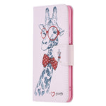 Mønstret print læder standerpung cover til Samsung Galaxy A22 5G (EU Version)