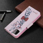 Mønstret print læder standerpung cover til Samsung Galaxy A22 5G (EU Version)