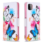 Mønstret print læder standerpung cover til Samsung Galaxy A22 5G (EU Version)