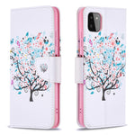 Mønstret print læder standerpung cover til Samsung Galaxy A22 5G (EU Version)