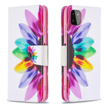 Mønstret print læder standerpung cover til Samsung Galaxy A22 5G (EU Version)