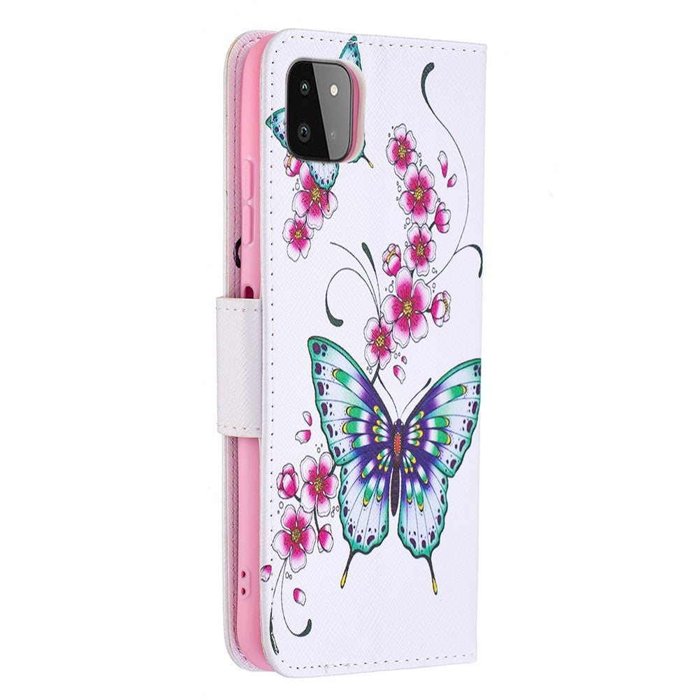 Wallet Stand Design Pattern Printing Flip Leather Phone Case Shell for Samsung Galaxy A22 5G (EU Version)