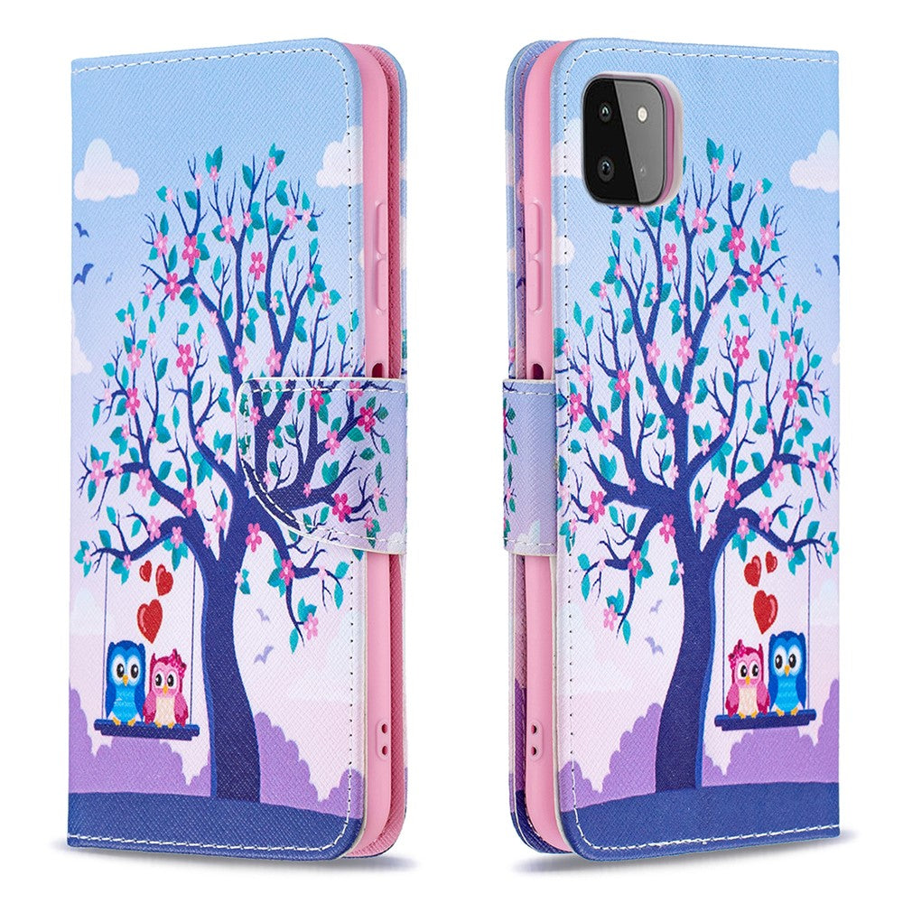 Wallet Stand Design Pattern Printing Flip Leather Phone Case Shell for Samsung Galaxy A22 5G (EU Version)
