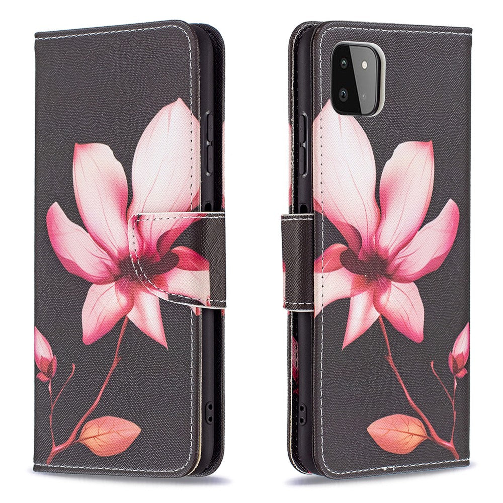 Wallet Stand Design Pattern Printing Flip Leather Phone Case Shell for Samsung Galaxy A22 5G (EU Version)
