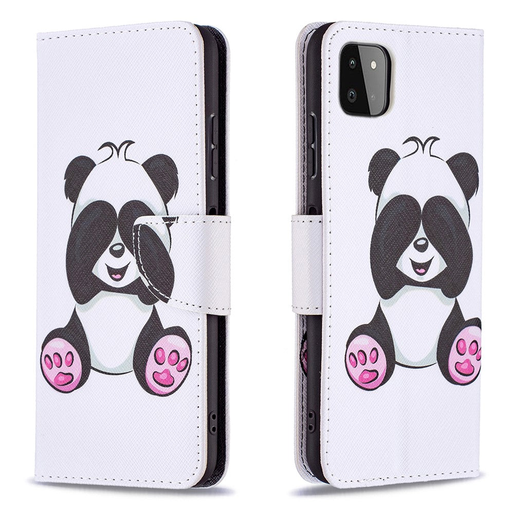 Wallet Stand Design Pattern Printing Flip Leather Phone Case Shell for Samsung Galaxy A22 5G (EU Version)