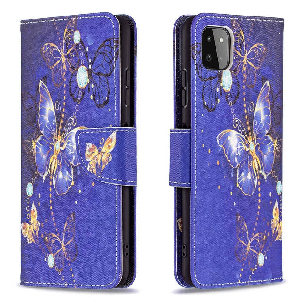 Wallet Stand Design Pattern Printing Flip Leather Phone Case Shell for Samsung Galaxy A22 5G (EU Version)