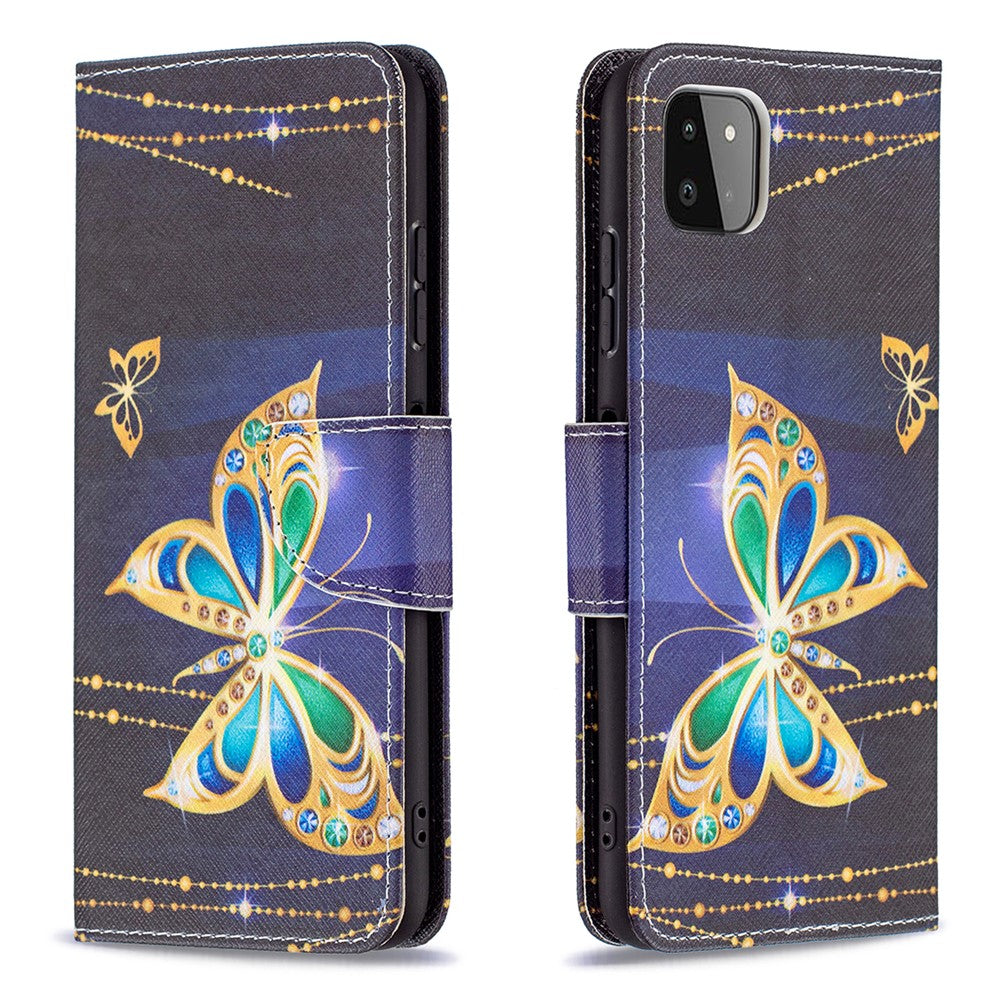 Wallet Stand Design Pattern Printing Flip Leather Phone Case Shell for Samsung Galaxy A22 5G (EU Version)